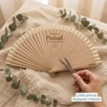 Abanico de Madera Ilustrado - Bautizo