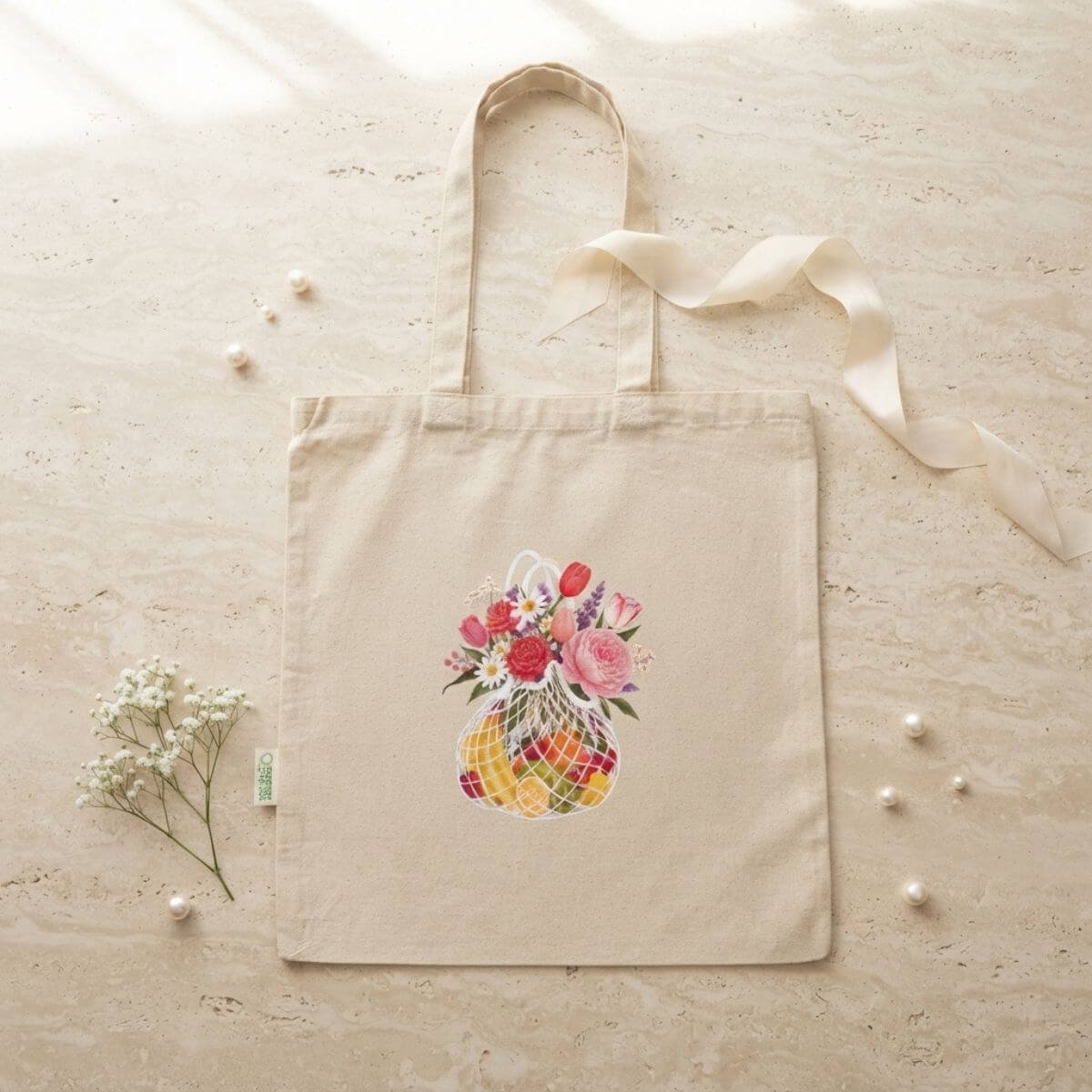 FLORES Y FRUTAS Tote Bag "La compra de..." - Imagen 1